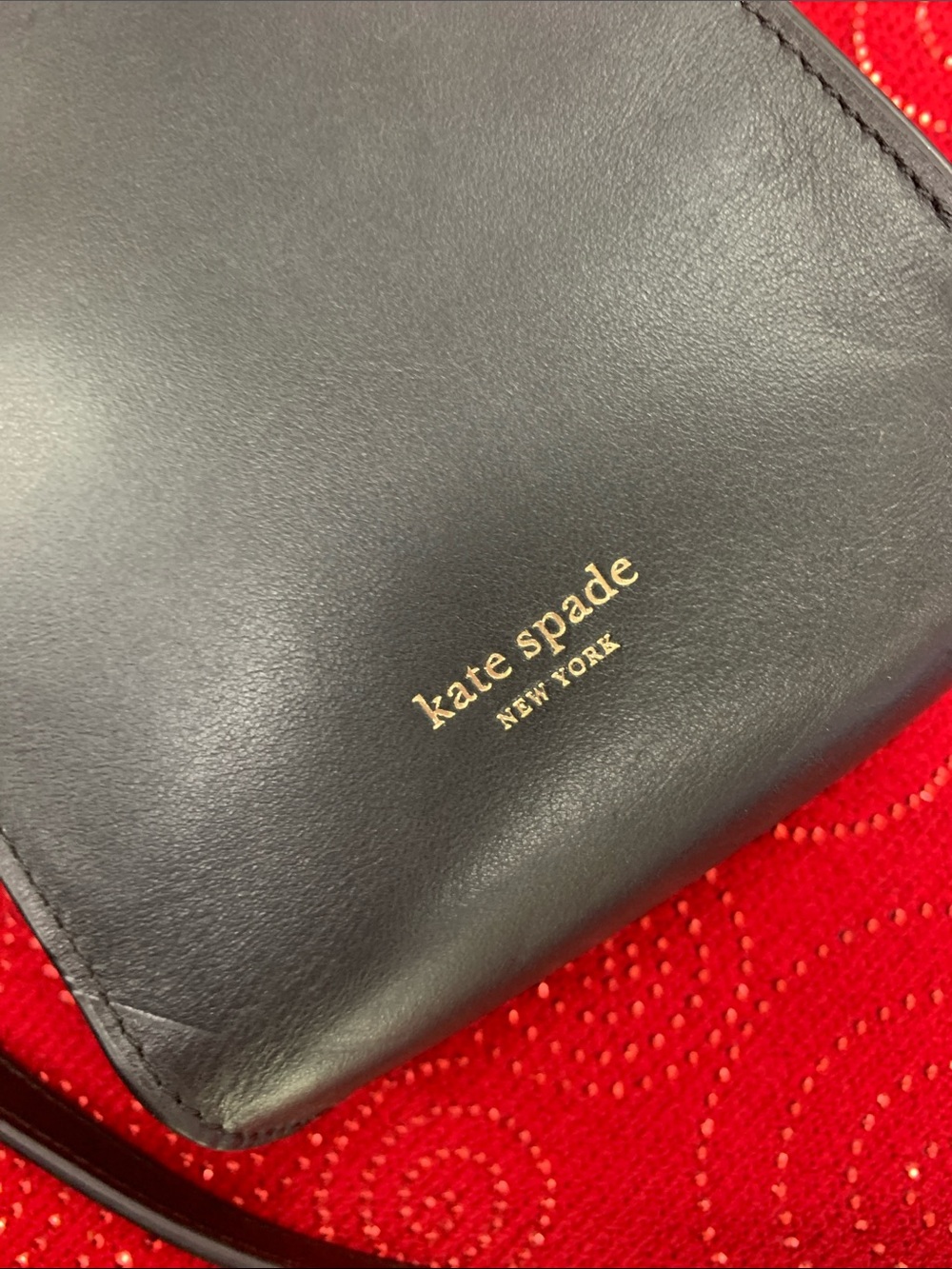 kate spade Black Pebbled Leather Crossbody with Gold Spade Emblem - Picture 2 of 9